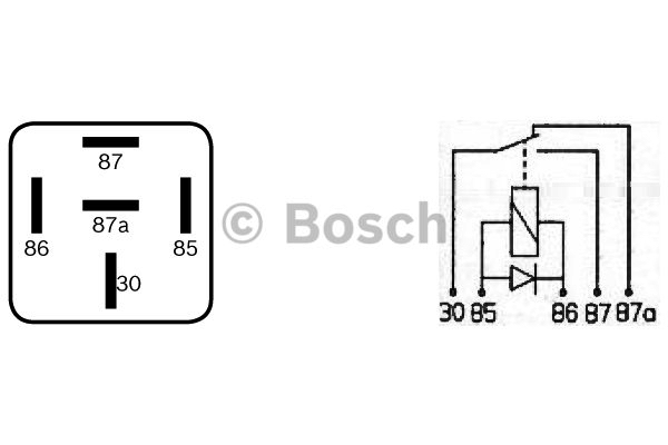 Bosch skiftrelä 12v 20/30A Med diod