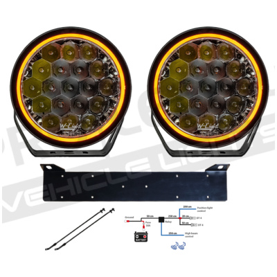 2-pack W-light W9 PHOENIX 160W med positionsljus -komplett paket