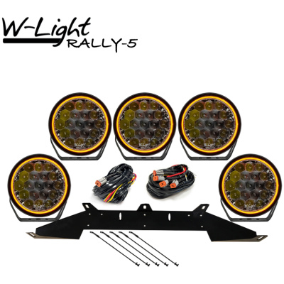 5-pack W-light W9 PHOENIX 160W med positionsljus -komplett paket RALLY-5