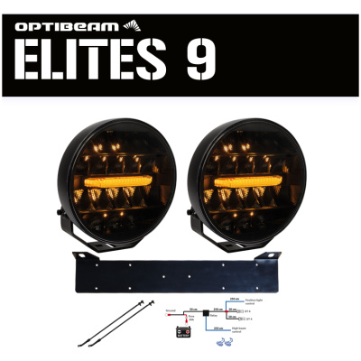2-pack OPTIBEAM Elites 9" - komplett paket