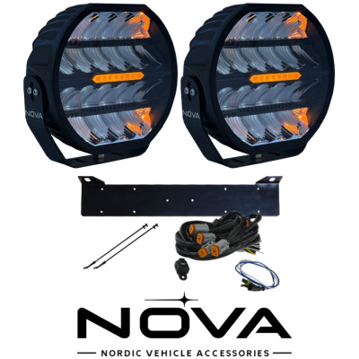 2-pack Nova-Beam-ONE - 9" LED extraljus, Svart -komplett paket