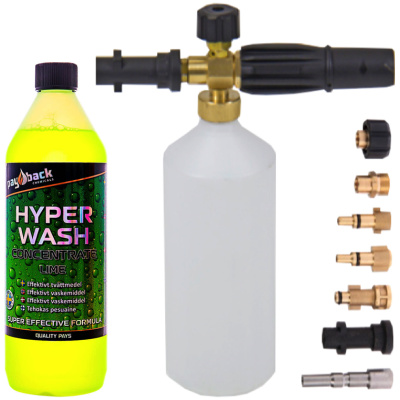 FoamGun + Payback Hyper Wash 1L Koncentrerat Alkaliskt tvättmedel Lime